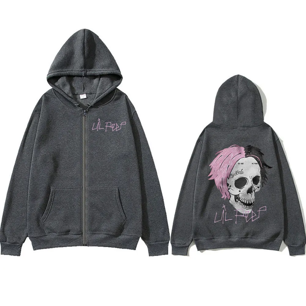 Lil Peep Cry bebek fermuar Hoodies erkek giyim moda Vintage Hip Hop boy Zip Up tişörtü Unisex rahat Hoodie ceketler