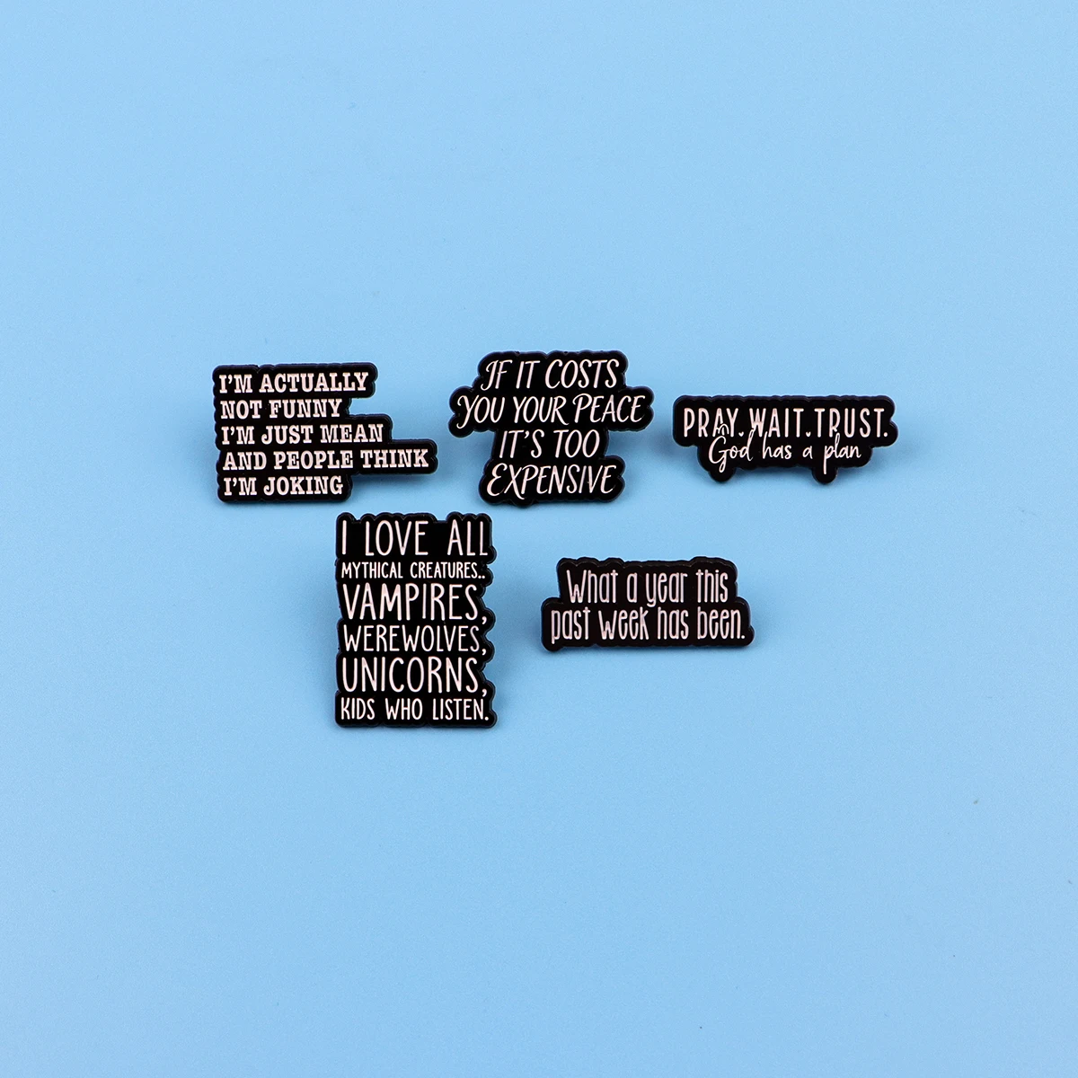 Sassy Funny Text Lapel Pins Humorous Sayings Enamel Brooch Novelty Birthday Present for Teens Best Friends Office Coworkers
