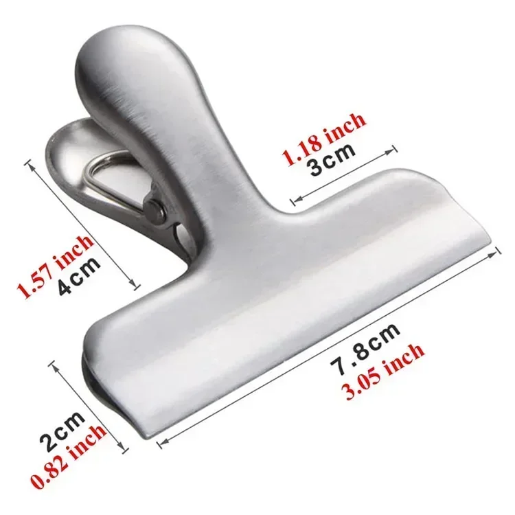 Stainless Steel Bag Clips Large Golden Metal Air Tight Bag Clip Durable Paper Seal Grip For Coffee Food Bread Bags