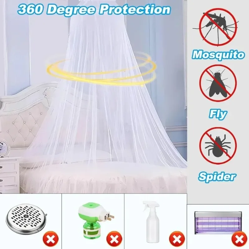 Mosquiteiro para Cama de Solteiro e Casal, 0.6x2.5x10.5M, Capa Repelente de Mosquitos, Novo, 1/2 Peças, Mosquiteiro Grande para Camping e Uso Doméstico