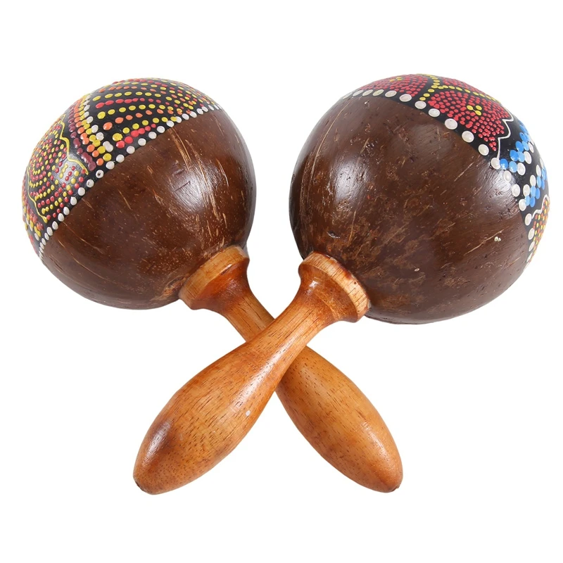 Percussion Maracas 1Pair Of Shakers Rattles Sand Hammer Percussion Instrument With Wooden Handles For Live Performances Durable