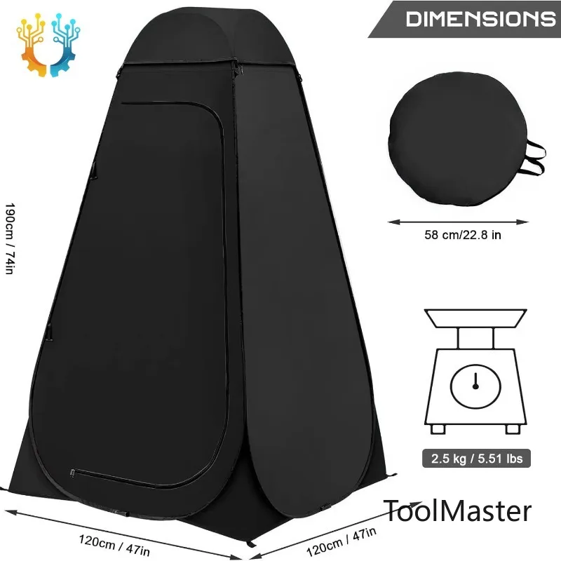 

【2026】1set 120cmx120cmx190cm Outdoor Bathing Tent With Ground Cloth Mats And Waterproofing For Changing Rooms And Toilets Four S