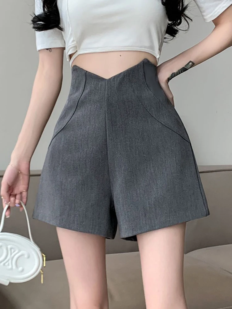 

Shorts Women Fashion Solid Ladies Clothing High Waist Baggy Minimalist Elegant Popular Newest Cozy Basic Preppy Style Harajuku