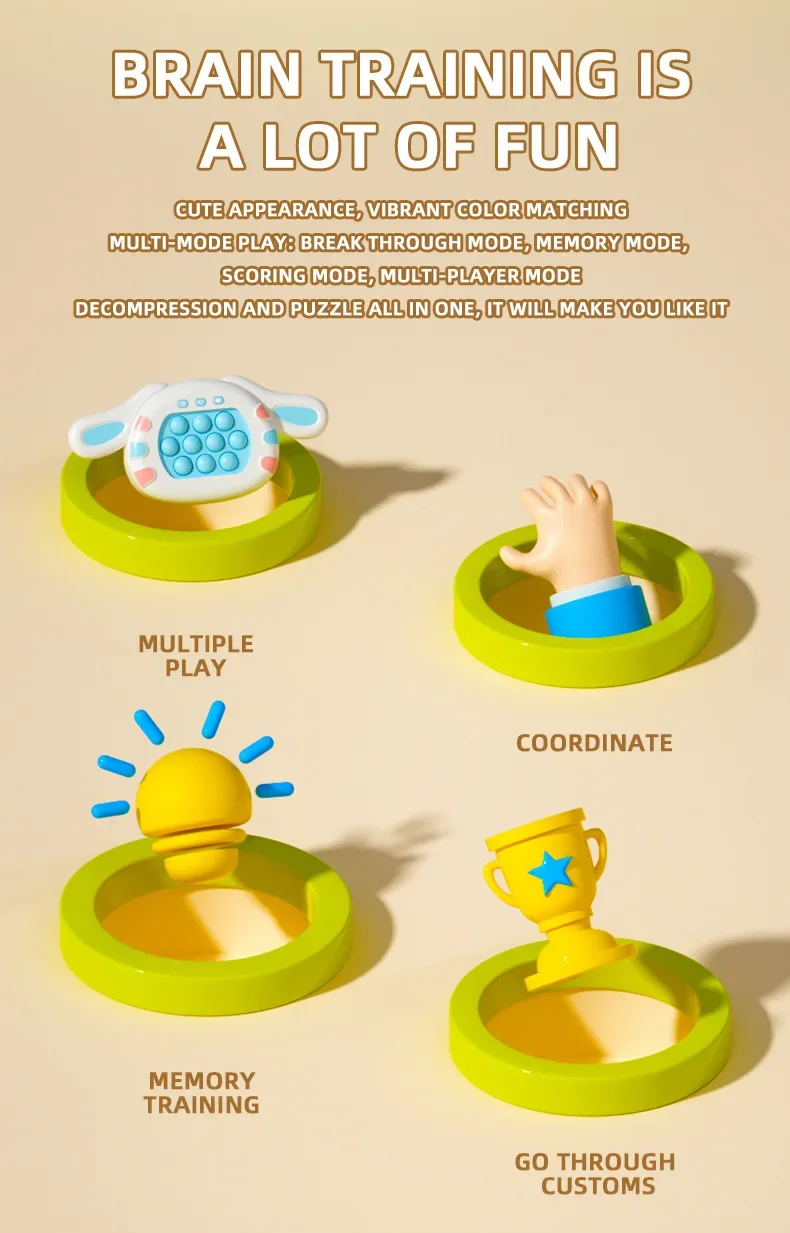 Eletrônico Pop Light Fidget Toy para crianças e adultos, Quick Push Game, alívio do estresse, brinquedo sensorial, jogo divertido, presente de Natal