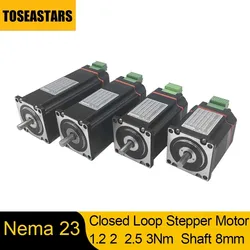 Nema 23 Closed Loop Stepper Motor with Encoder 1.2Nm 2.2Nm 3Nm Integrated Servo Motor Nema23 57MM Hybrid Servo Motor with Driver