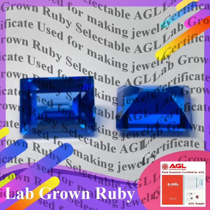 

Top Lab Grown Cobalt Spinel Rectangular Shapes Gemstone For DIY Ring Necklace Earrings Main Materials Selectable AGL Certificate