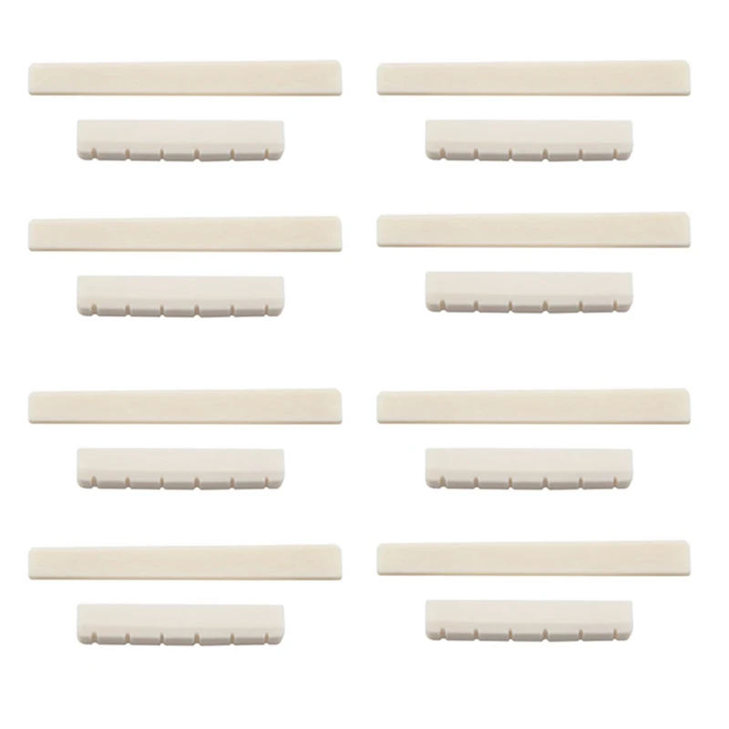 

8X Classical Guitar Bone Slotted Saddle Nut Set