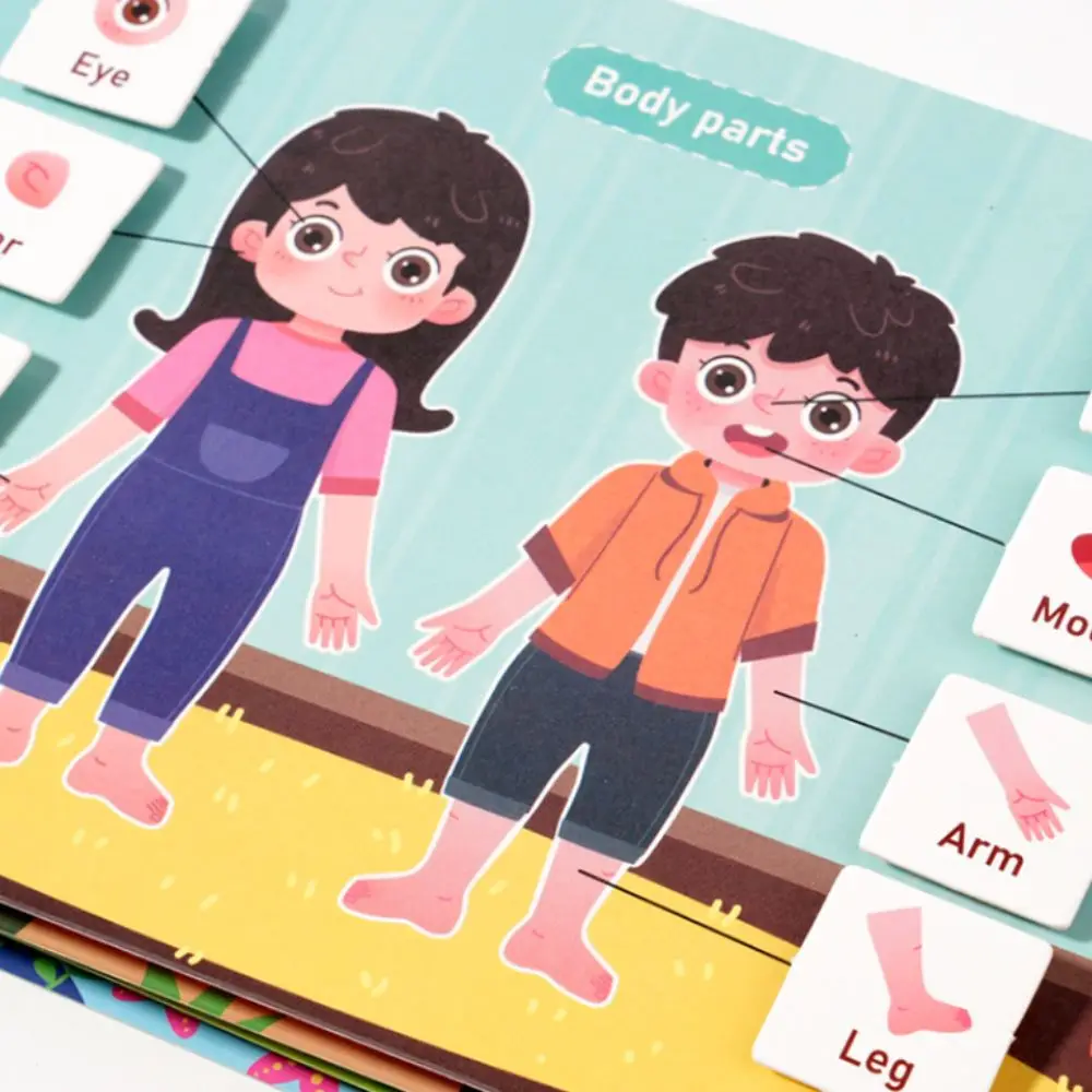 Feito à mão montessori silencioso ocupado livro repetido colando desenhos animados silencioso adesivos livro mão livro de papel diy crianças ocupado livro brinquedo