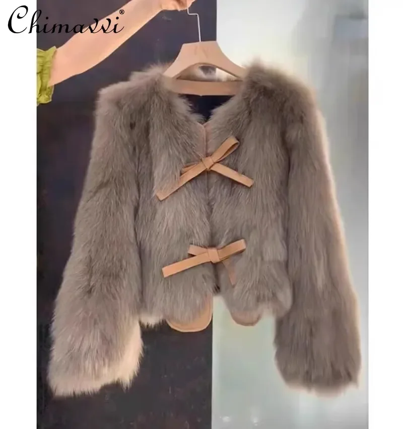 2024 Autumn and Winter New Imitation Fox Hair Fashion Age Reduction Short Fur Integrated Fur Jacket For Women