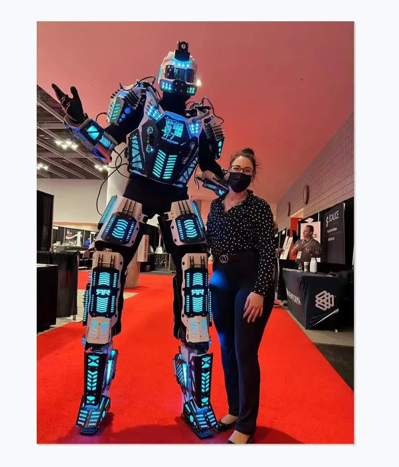LMD Mega Plastic Stilts Walker Traje De Led Costume with Battery Kryoman Event Performance Props