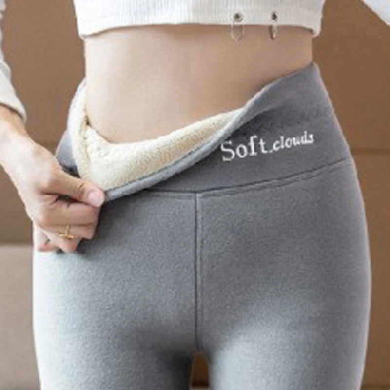 2024 Winter Thicken Lambwool Leggings Women Warm Fleece Lined Thermal Ankle-Length Pants Sexy Hight Waist Skinny Fitness Leggins