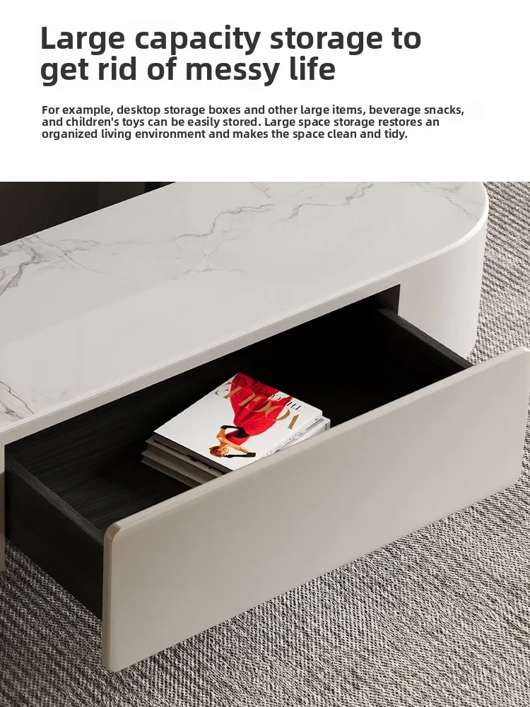 DDC modern simple rock slab coffee table Italian style is about to be lifted in the living room Storage coffee table Household