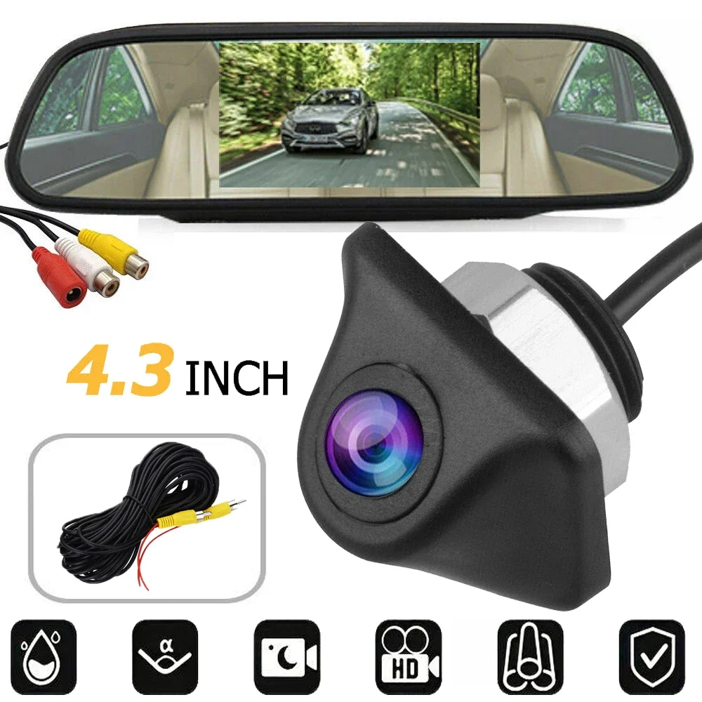 HD Reversing Camera & 4.3'' Display Monitor Night Vision Reverse Backup Camera Parking Assistance - Full Set