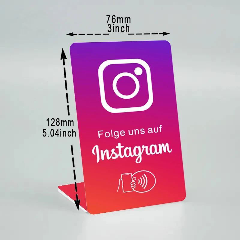 Deutsches Schreiben von NFC-gedruckten Karten, Plattenaufklebern, Ständer für Google Bewertungen, Instagram, WhatsApp, Hahn NFC