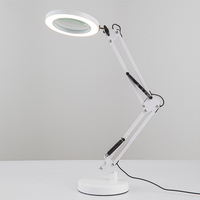 5x 10x Flexible Clamp-on Table Lamp with LED Light Third Hand Soldering Tool Desk Clamp USB Magnifier Welding/Reading Table Lamp