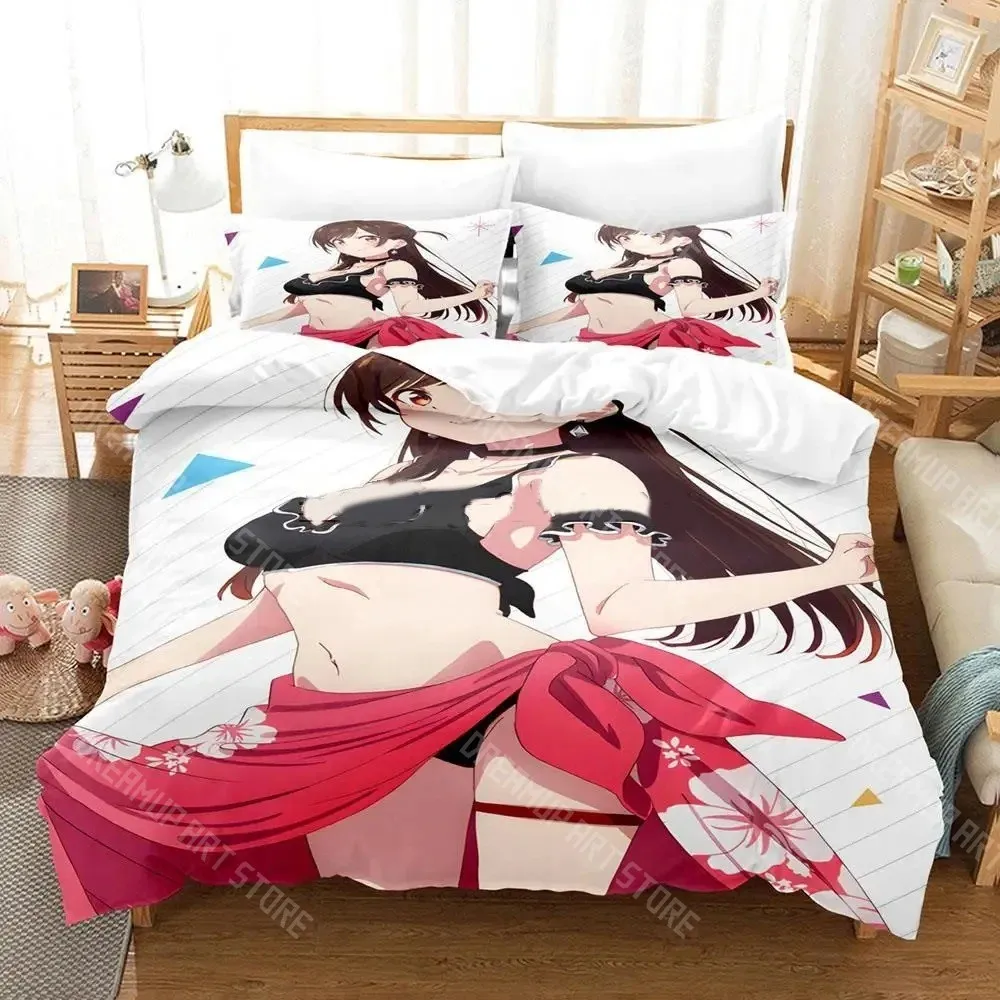 3D Printed Rent-A-Girlfriend Chizuru Bedding Set for Boys Girls Duvet Cover Pillowcase Twin Queen King Full Single Double Sizes