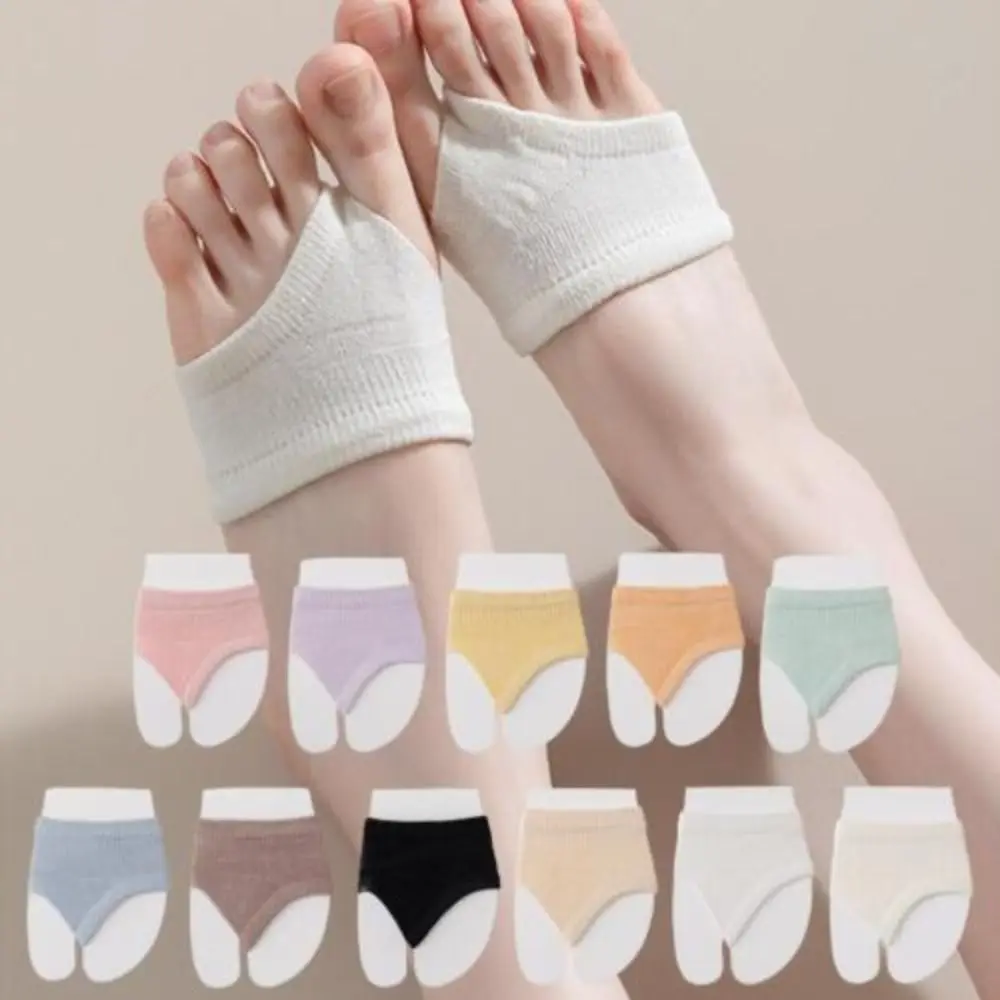New Casual High Heels Forefoot Pad Socks Solid Color Breathable Flip-flop Toe Socks Cotton High Elasticity Ankle Socks