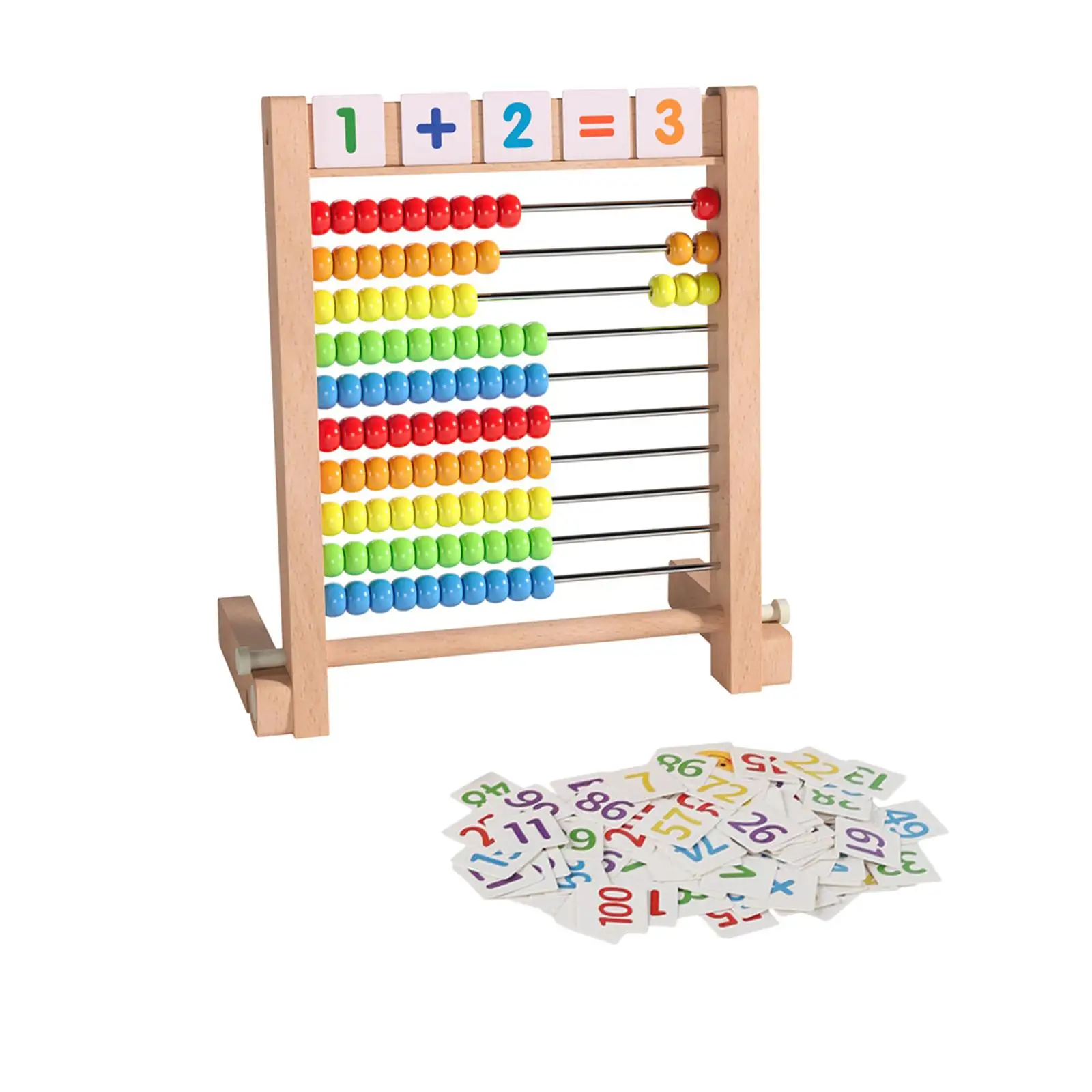 Wooden Abacus Ten Frame Set Math Manipulatives for Children Kids Boys Girls