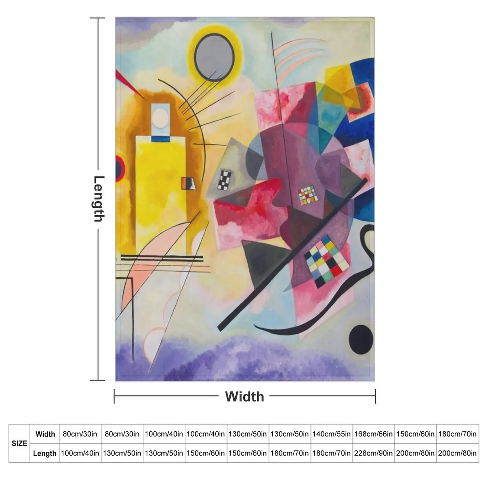 Colorful Wassily Kandinsky, Kandinsky, Swinging, famous, abstract, painting, Die Kuh, japanese style painting, jap Throw Blanket