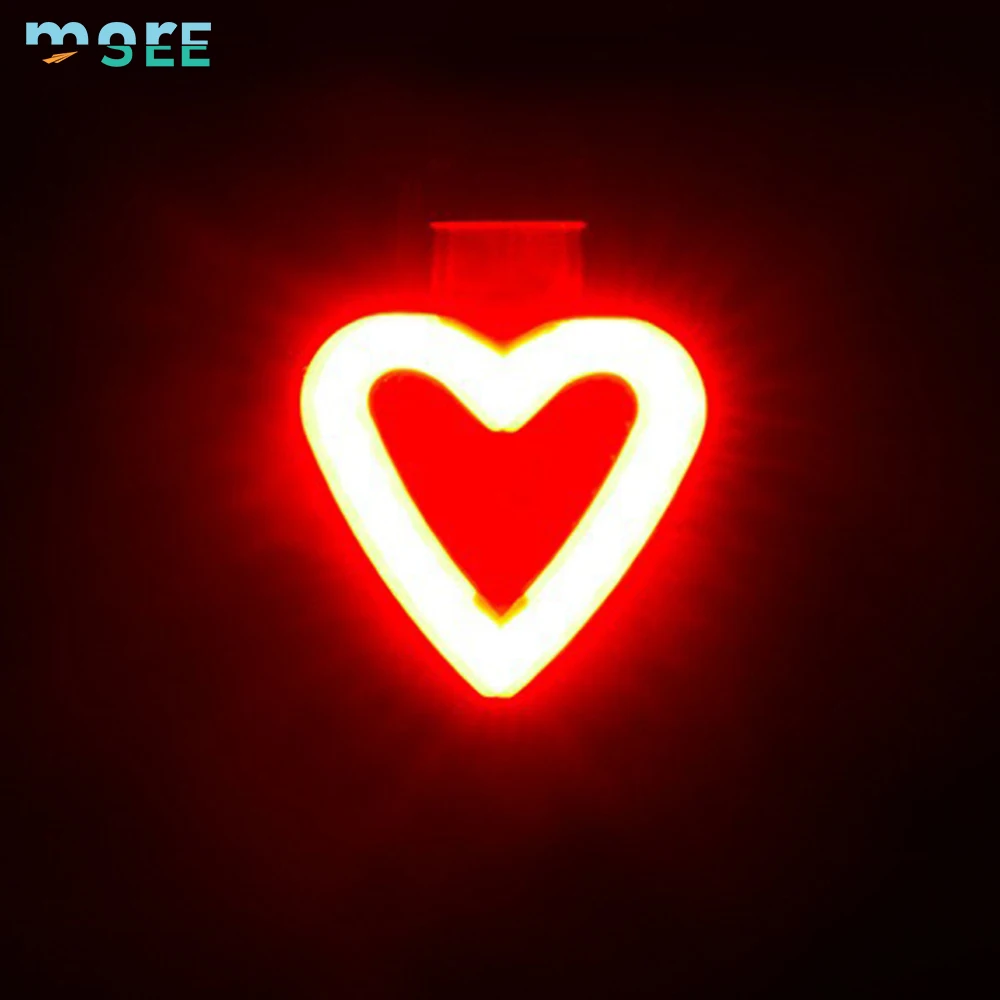 

Светодиодный велосипедный яркий в форме сердца, безопасный для езды на велосипеде, водонепроницаемый задний фонарь для велосипеда