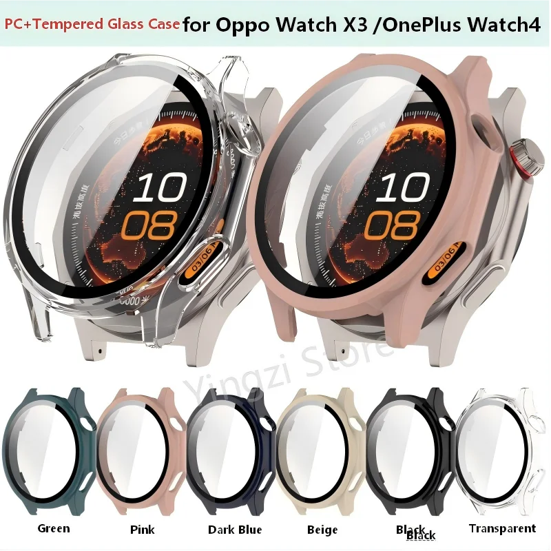 PC+Tempered Glass Case for Oneplus Watch4 Samrt Watch Bumper Protective Full Cover Protector for Oppo Watch X3 Shell Accessorie