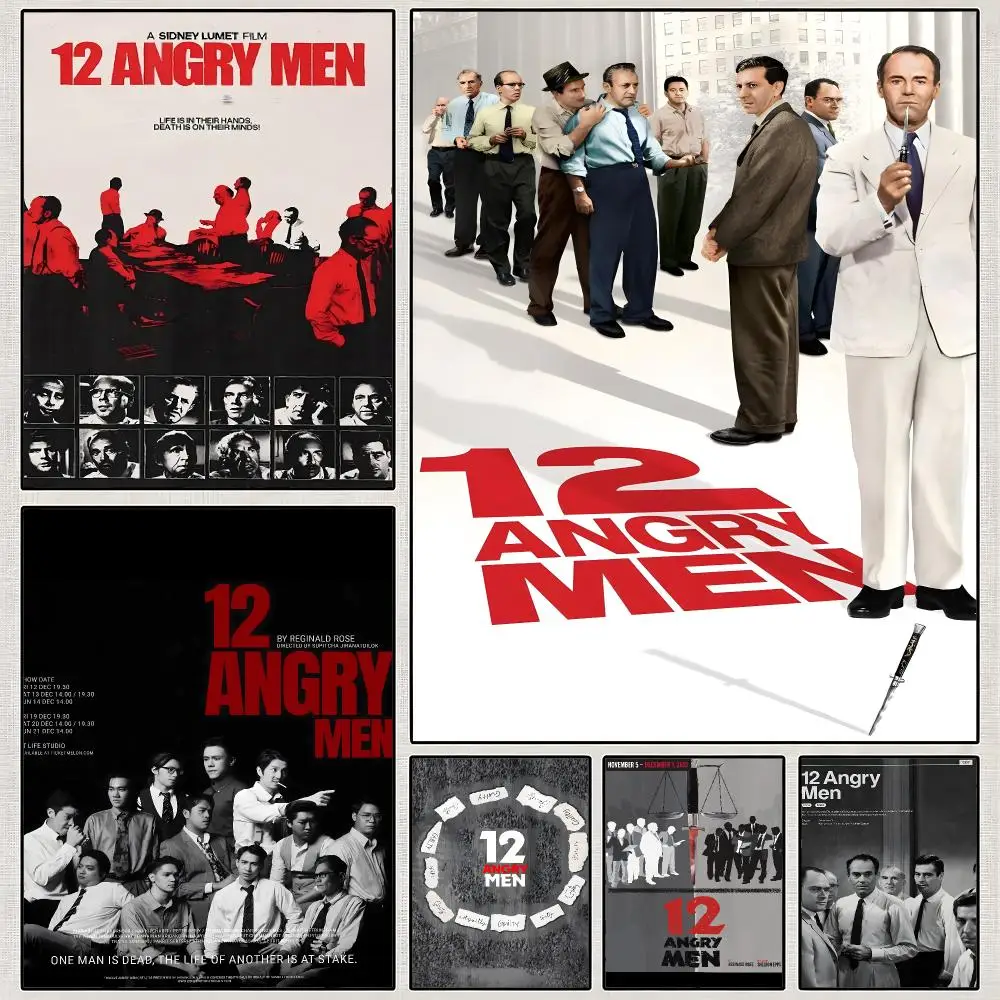Movie 12 Angry Men Courtroom Classic Poster PP Wall Art Print Removable Water-Resistant Home Decor for Bedroom Apartment Gift