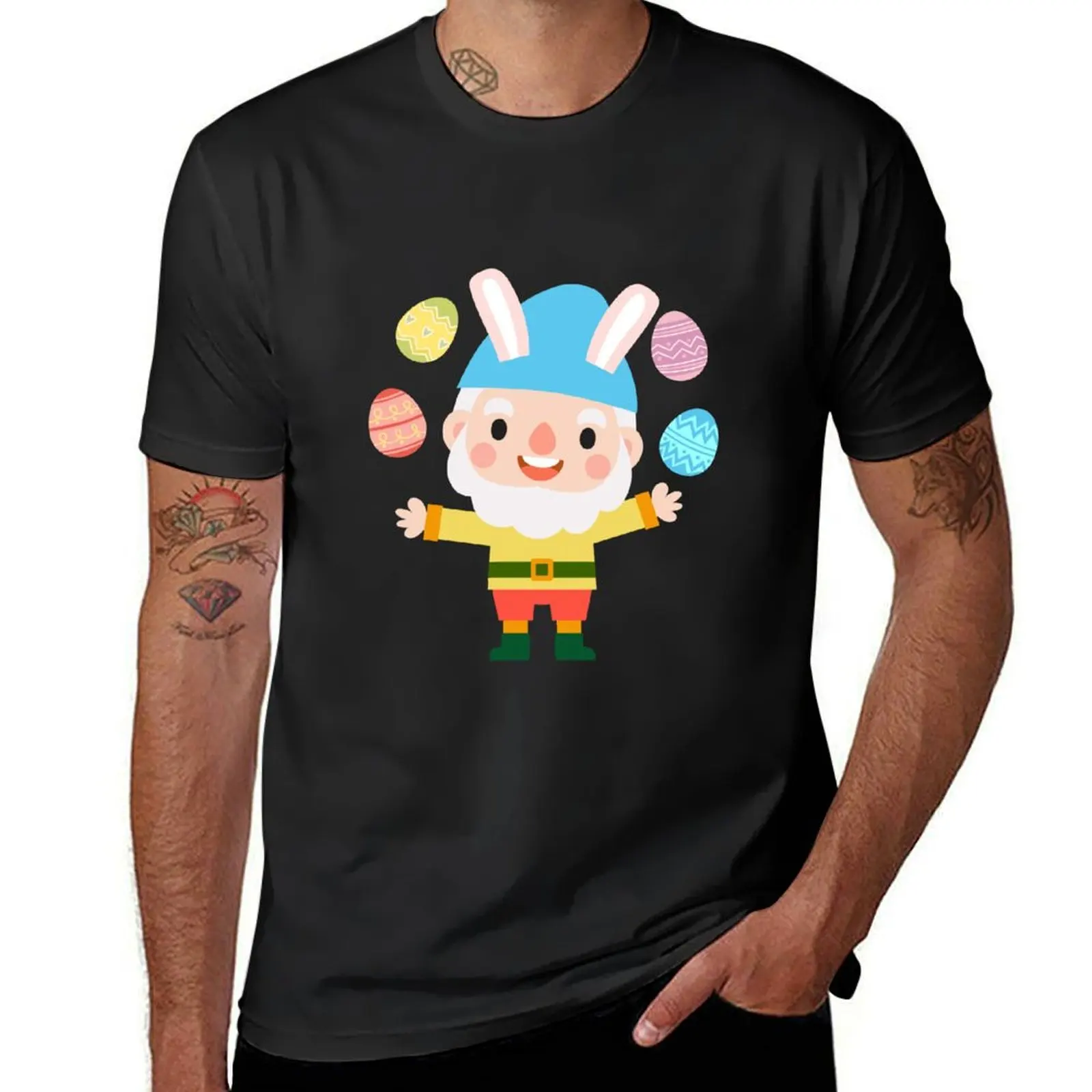 Easter gnomes with bunny rabbit ears, Easter and spring T-Shirt customs quick-drying heavy weight t shirts for men