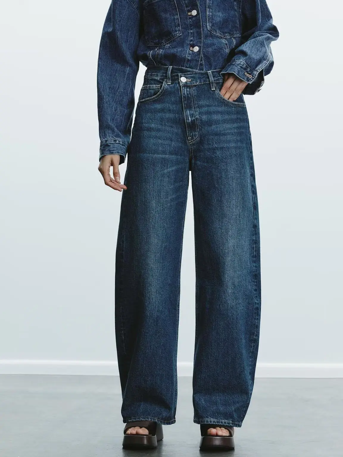 Loose Women's Jeans Mid-Waist Double-Breasted Spring New Sle Comfortable Fit Casual Faion plus Size Denim Pants