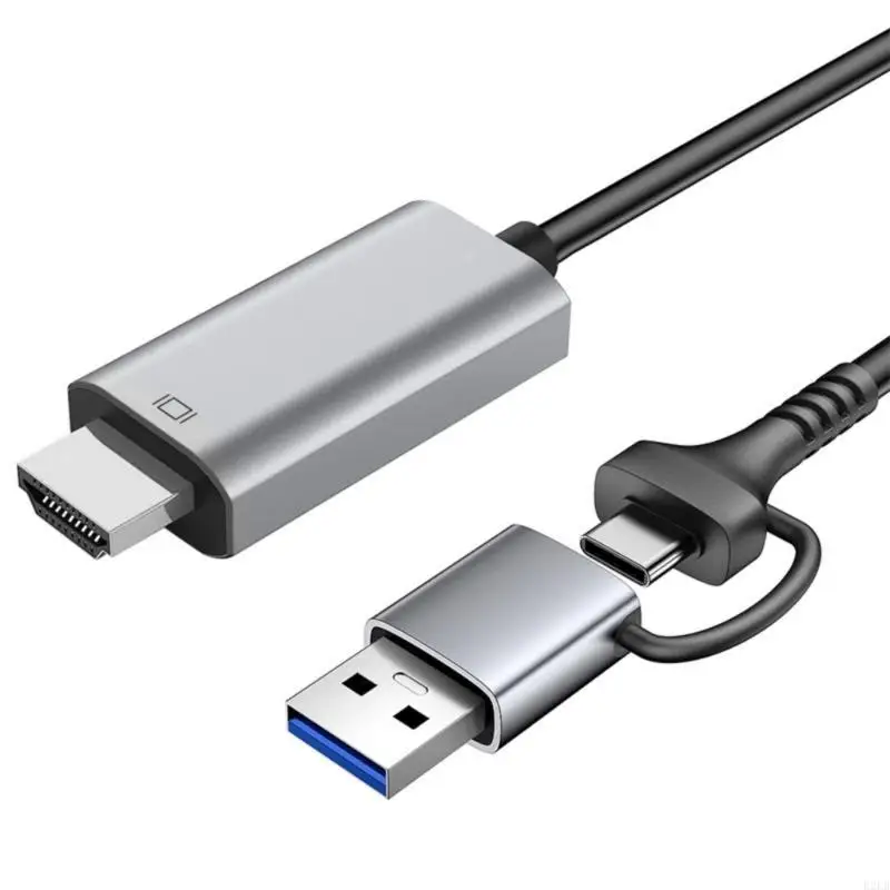 

Video Card USB+Type C to HDTV USB Video Device Convert Digital Converters for PC Laptop Gaming R2LB