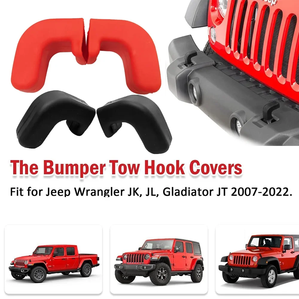 Bumper Tow Hook Covers Tow Hook Protector for  Jeep JL Cowl Cover Body Armor for Jeep Wrangler JL Gladiator JT  JK 2007-2023