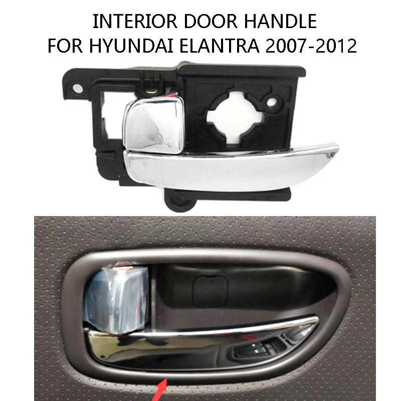 Car Inner Handle Interior Door Panel Pull Trim Cover Silver Black Left Right For Hyundai Elantra 2007-2012