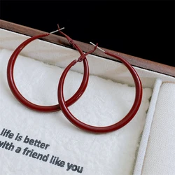 New Trendy Hoop Earrings for Women 50mm Big Hyperbole Colorful Circle Earrings Personality Punk Fashion Ear Accessories brincos