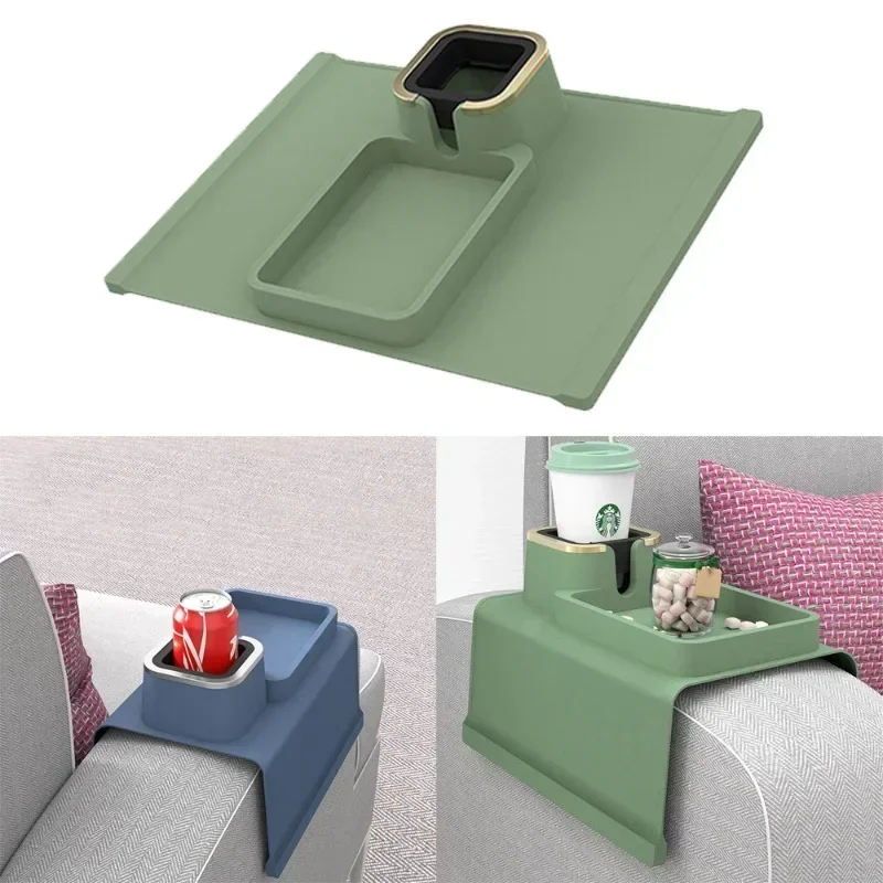 Cup Holder Anti-Slip Sofa Coaster Arm Chair Couch Recliner Remote Control Cellphone Organizer Holder Silicone Sofa Armrest Tray