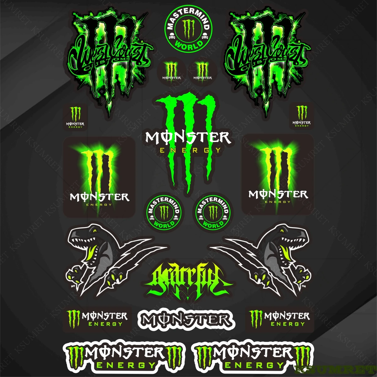 

Vinyl For Monster Energy Motorcycle Sticker Decal Tank Logo