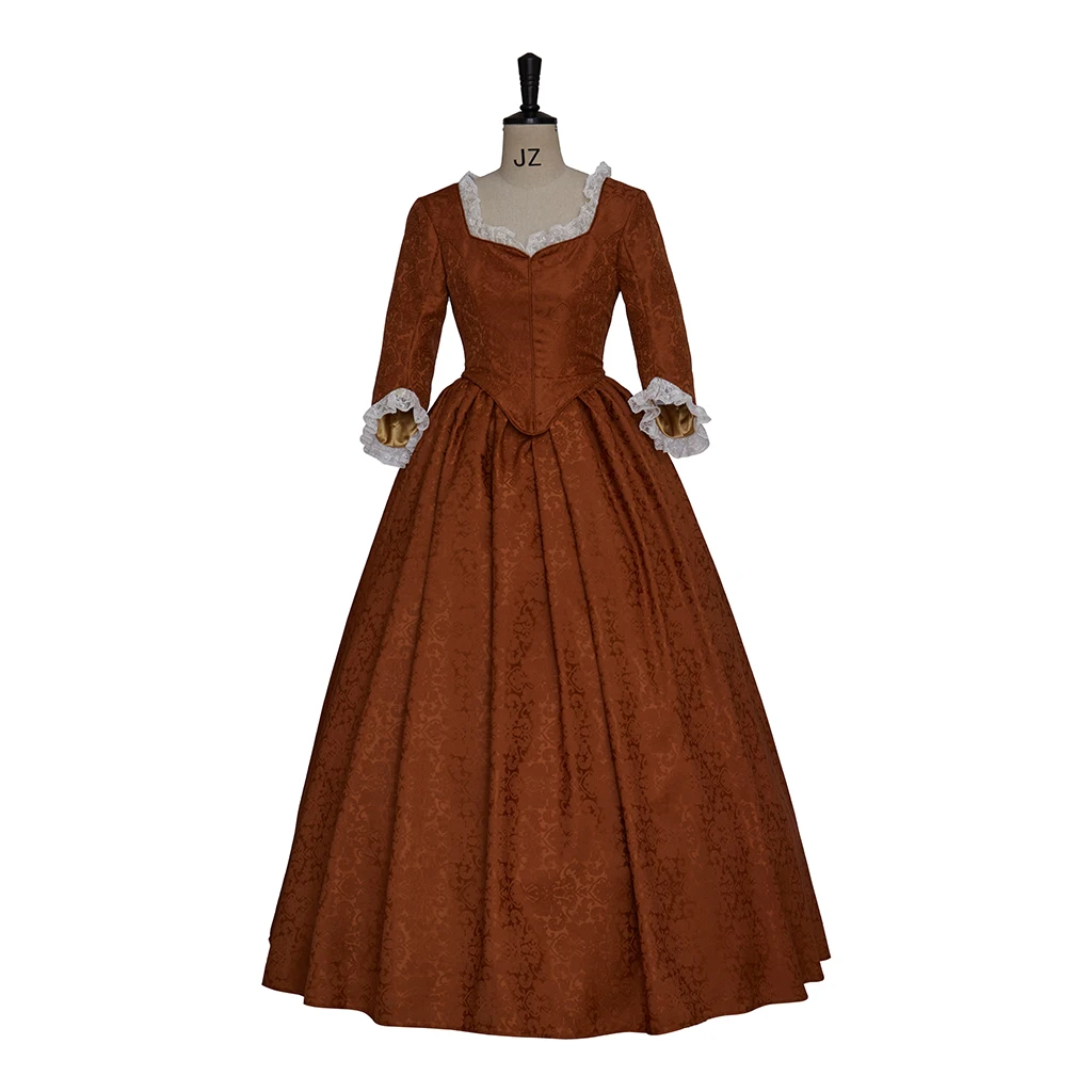 ผู้หญิงประวัติศาสตร์สีน้ําตาลเครื่องแต่งกาย Retro ยุคกลาง Belle ชุด Victorian Renaissance Gothic Dress