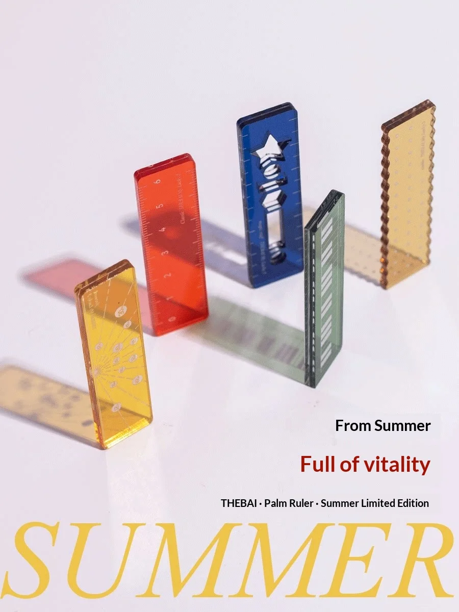 

Портативная карманная мини-линейка Thebei Palm Spring Limited Edition из прозрачного акрила для ведения дневников, офиса, рисования, канцелярских принадлежностей