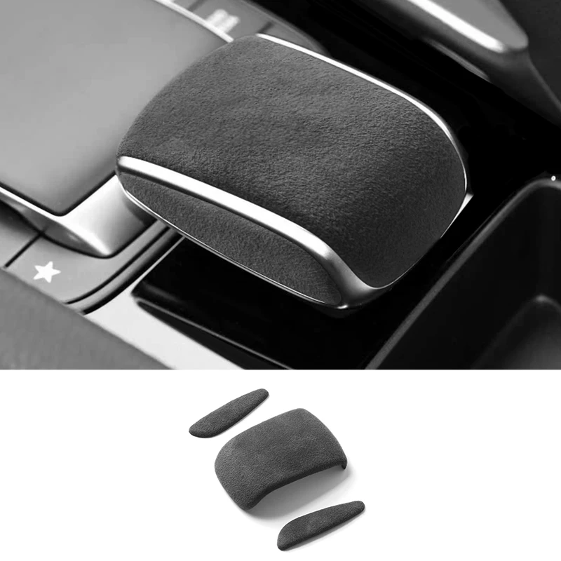 

For Mercedes-Benz GLE W167 GLS X167 Gear Shift Knob Boot Cover Trim Stickers Made of Alcantara Car lnterior Tuning Accessories