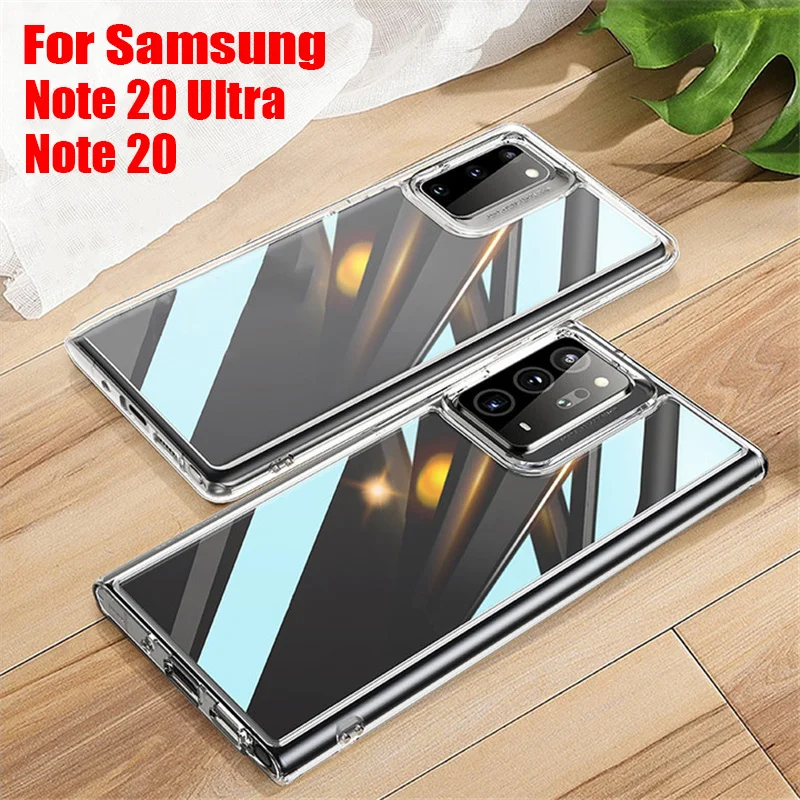 Luxury Full Cover Clear TPU Case for Samsung Galaxy Note 20 Ultra 20+ Transparent Shockproof Dust-proof Protector Case Covers