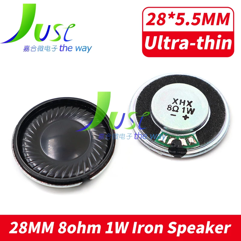 2Pcs 28MM 8Ohm 1W Iron Case Internal Magnet Speaker Ultra-thin 28*5.5MM Diameter 28 MM 8 Ohm 1 Watt Loud Speaker Loudspeaker