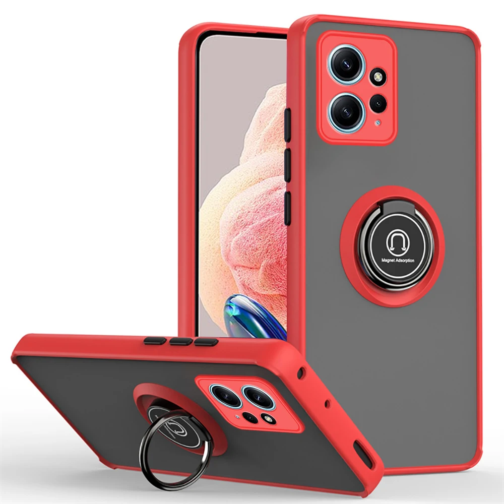 Многофункциональный чехол с кольцом-держателем для Xiaomi Redmi Note 12 5G 4G 12Pro Speed 12Turbo защита от падения на 360 ° защита от отпечатков пальцев Защита от падения