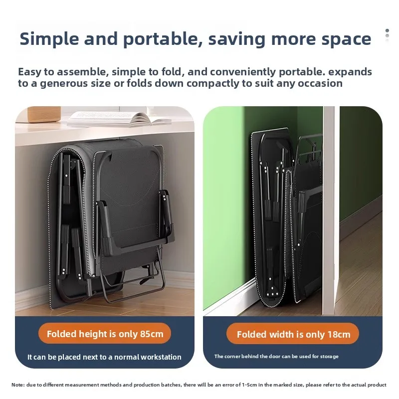 سرير فردي قابل للطي لاستراحة الغداء في المكتب، كرسي خلفي للنوم، يمكن وضع سرير مرافقة المستشفى المسطح، سرير المخيم في الهواء الطلق #3