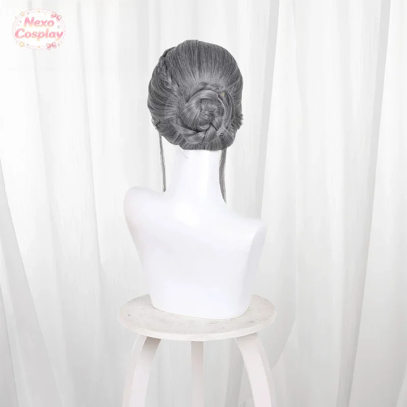 Reverse: 1999 Ms. Stranger Cosplay Wig Silver Gray Updo Side Part NexoCosplay view 4