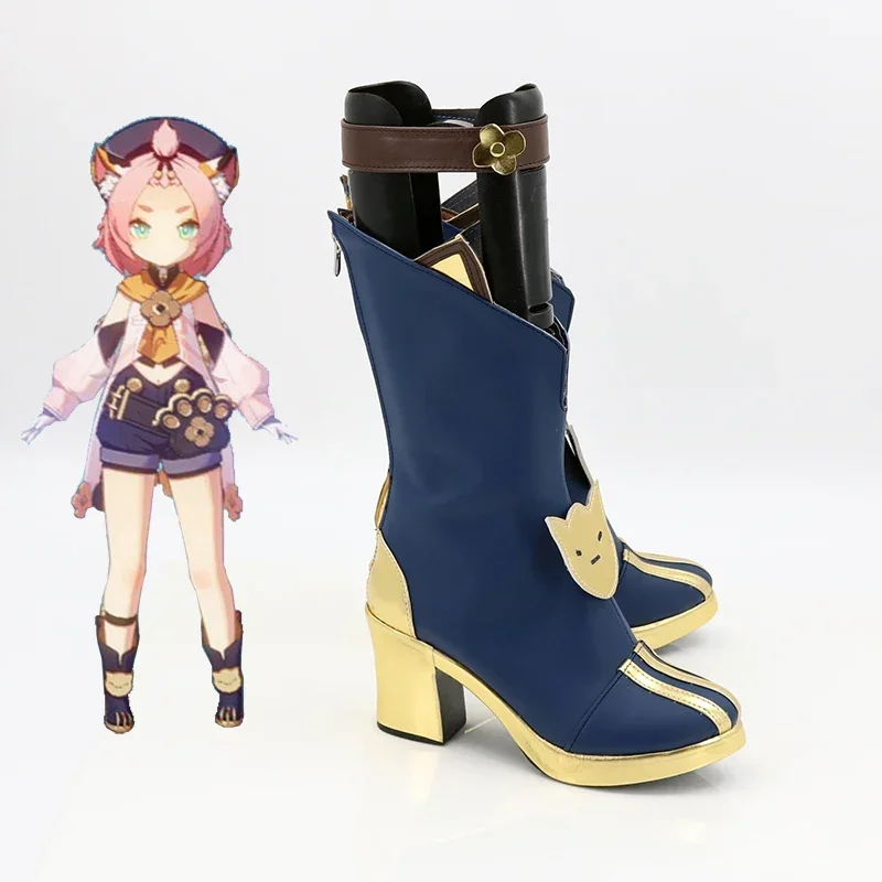 Game Genshin Impact Diona Cosplay Laarzen Leren Schoenen Accessoires Halloween Party Hoge Hak Schoenen