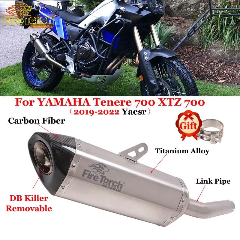 For YAMAHA Tenere700 Tenere 700 XTZ700 XTZ 700 2019 - 2022 Motorcycle Exhausx Escape Modify Mid Link Pipe Muffler Moto DB Killer