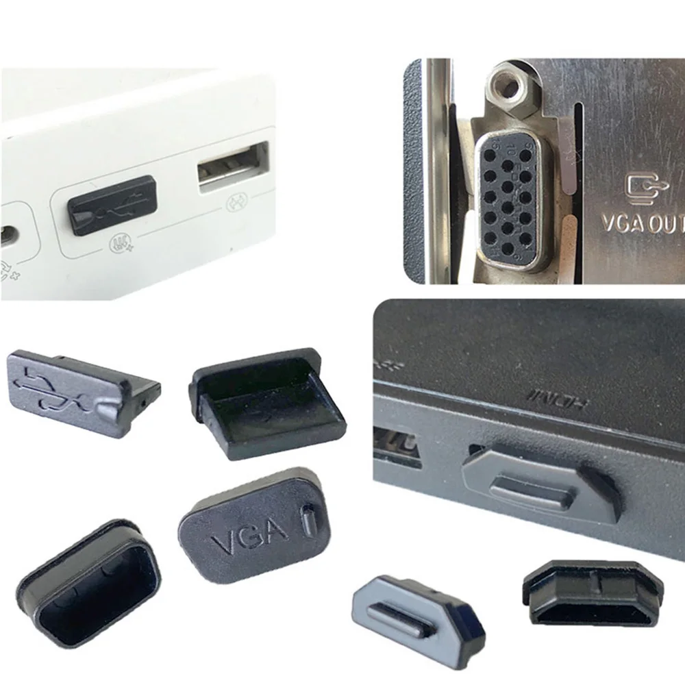 10 sztuk/partia dla USB VGA HDMI kompatybilna osłona ochronna gumowe osłony osłona przeciwpyłowa dla złącza USB HDMI