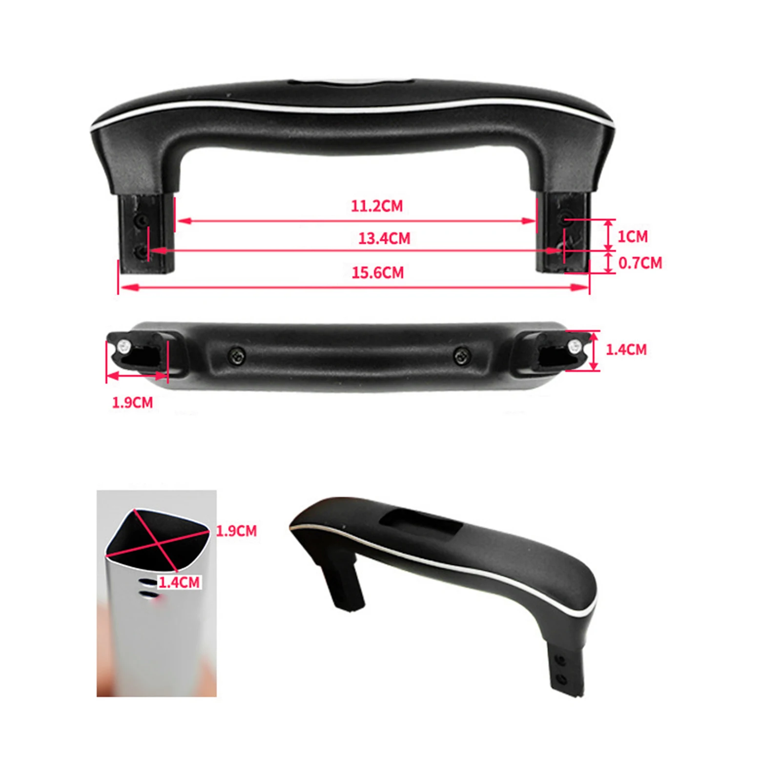 BQLZR poignée de fixation rétractable et mécanisme d'attache de sécurité pour valise 15 cm sangle de rechange poignée de transport poignée de remplacement adaptée à la série 115B