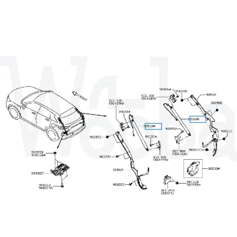 Wooba High Quality Power Tailgate Bracket Rear Left Right 905605NN0A  Compatible With Infiniti QX50 2019-2020