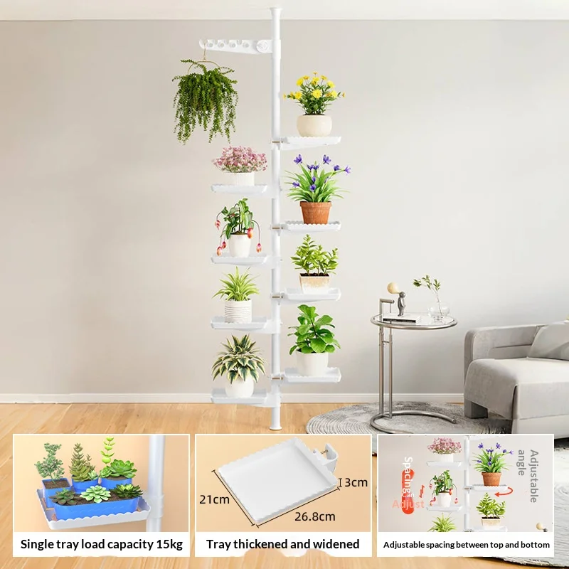 Flower Rack Balcony Indoor Potted Plant Storage Rack Floor-Standing Multi-Layer Living Room Modern Simple Simple Flower Pot Rack