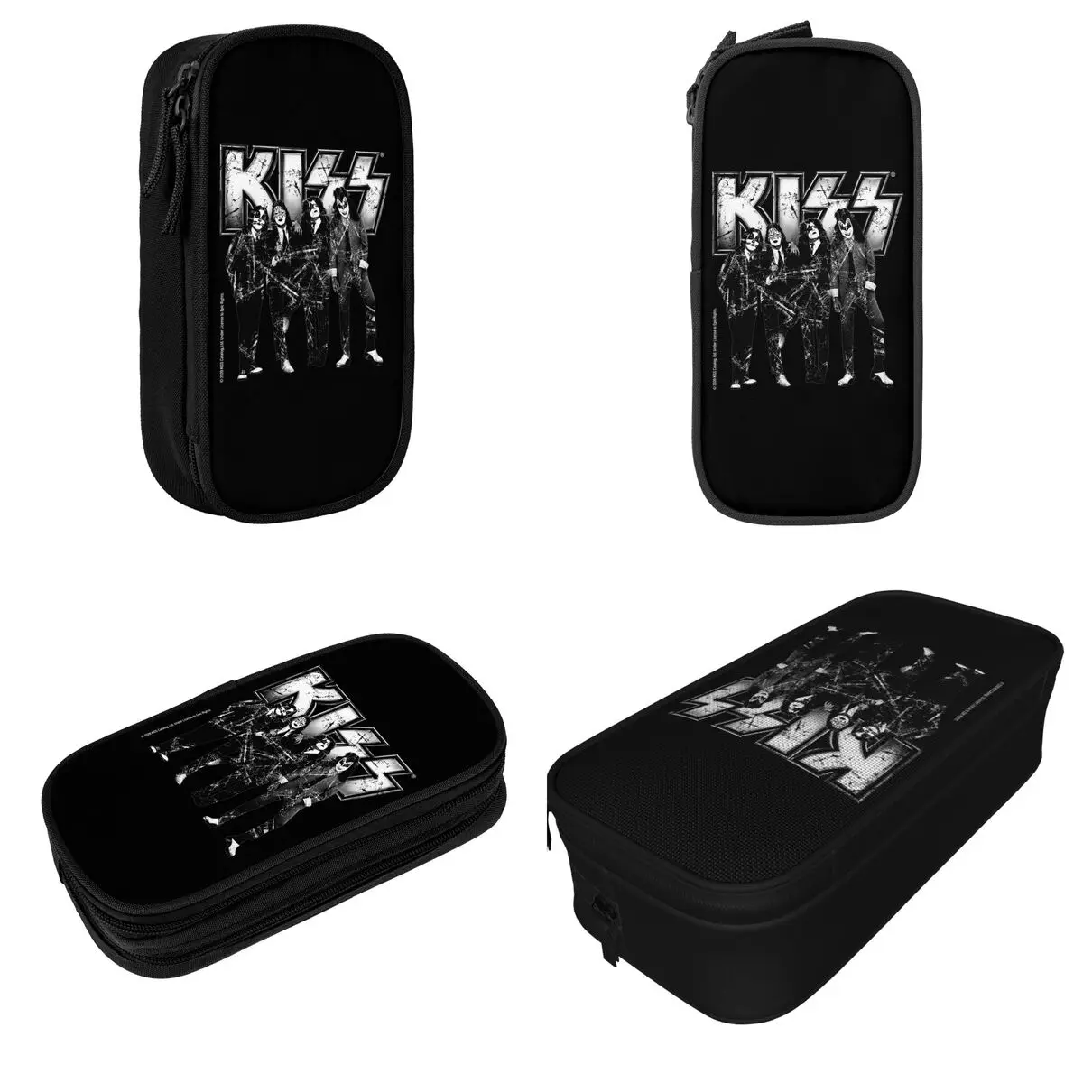 KISS The Band Heavy Metal Music Rock Merch Pencil Case Large-capacity Office Supplies Pencil Bag Amazing Gift