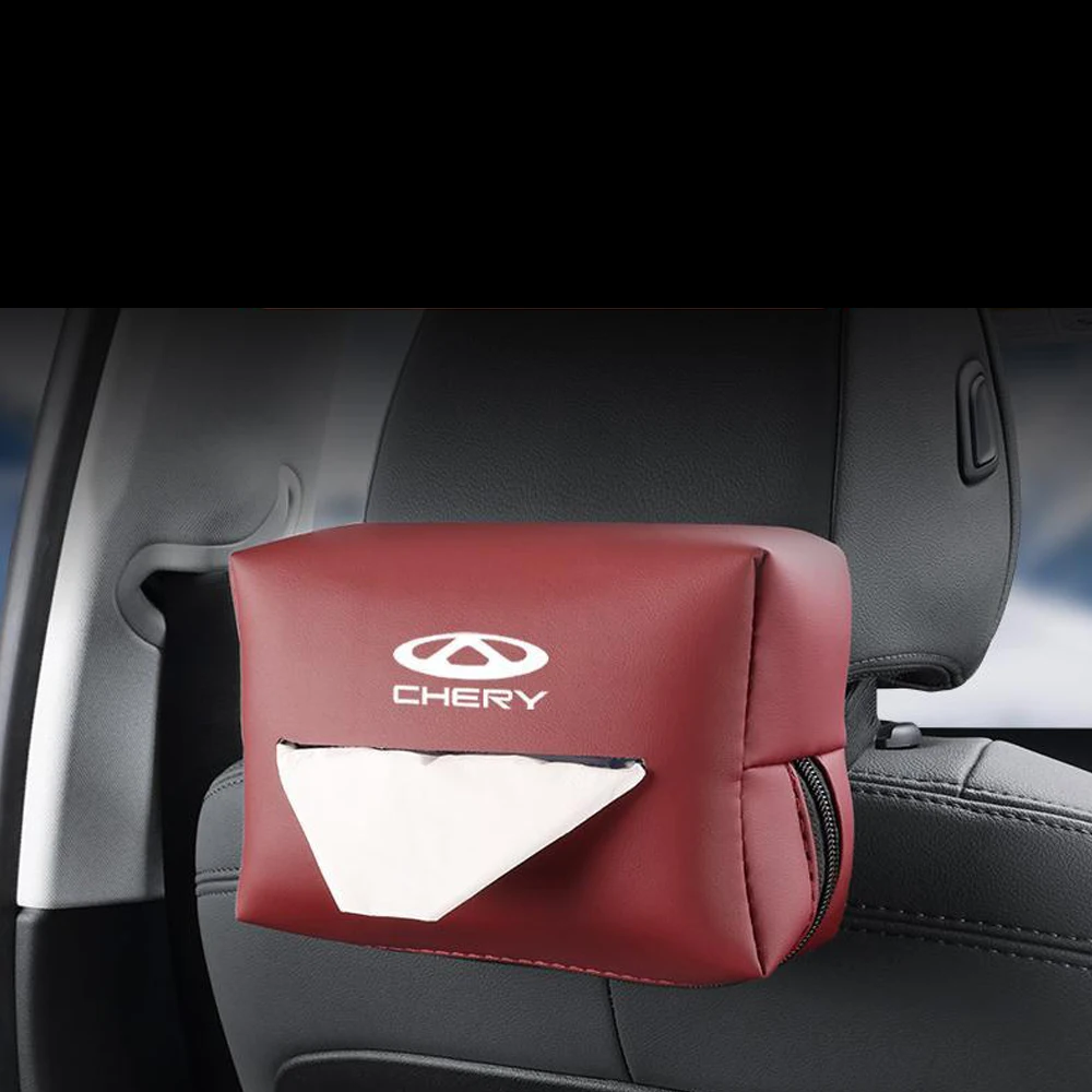 For Chery Tiggo 8 7 6 4 3 5x Pro Arrizo Omoda 5 FX Leather Car Hanging Tissue box Armrest Portable seat back paper storage